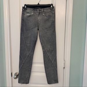 Joe’s Skinny Antique Silver Coated Metallic Jeans